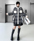 Contrast Panel Check Shirt Jacket